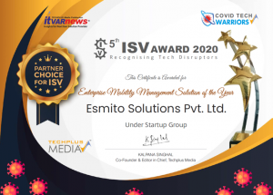 IITMRP housed start-up awarded “Enterprise Mobility Management Solution of the Year” at the 5th ISV Virtual Summit & Awards 2020