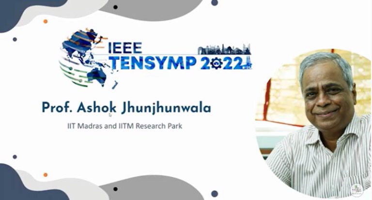 Professor Ashok Jhunjhunwala delivers keynote speech at IEEE TENSYSMP2022 on “How soon can India get to Net-Zero?”